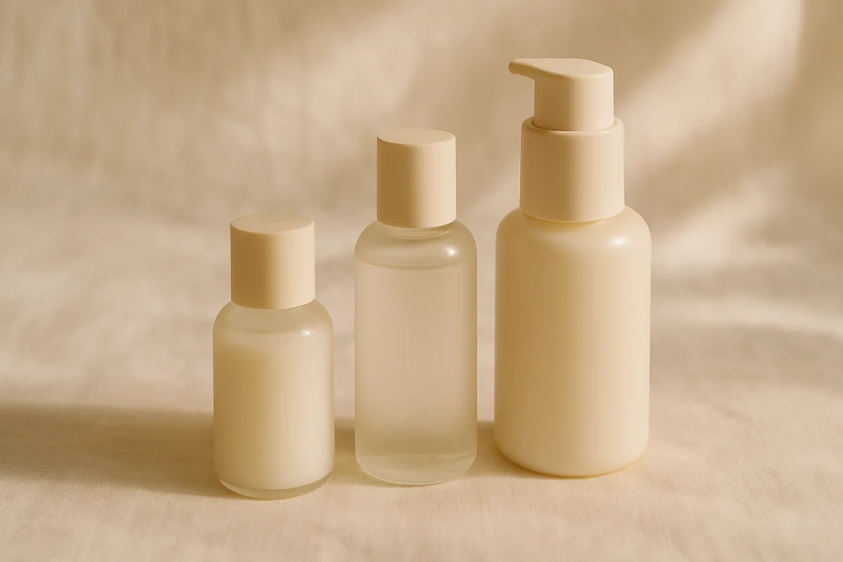 Cosmetic still life evoking the passage of time